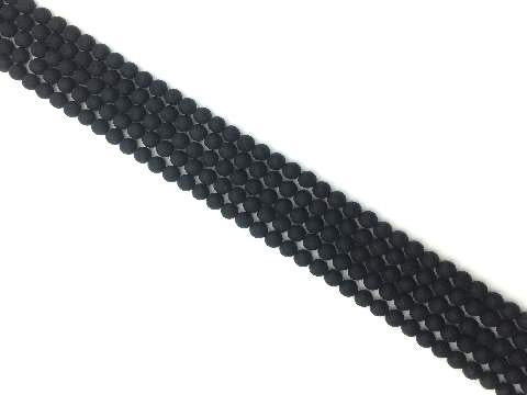 Matte Black Onyx Round Beads 8mm